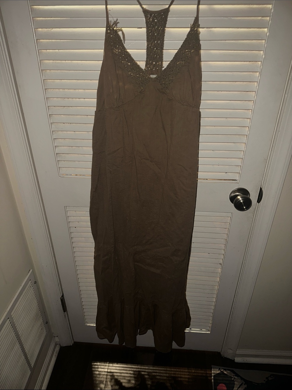 Old Navy Brown Crochet-Trim Maxi Dress